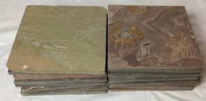 lot 76 image: 16 Earth Gauged Natural Slate Tiles  7.5 x 7.5
