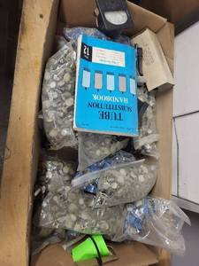 lot 69 image: Box of Electronic Components with Tube Substitution Handbook and Watlow Controller