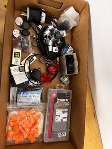 lot 100 image: Assorted Electrical Parts and Hardware Lot with Terminal Kit and Connectors
