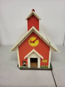 lot 8P image: Vintage Fisher-Price Play Family School House Toy