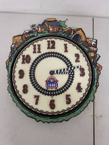lot 57P image: Lionel Centennial Train-Themed Wall Clock