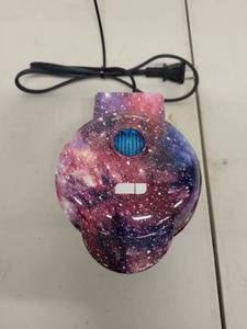 lot 88P image: Dash Galaxy Pattern Mini Waffle Maker Model DMW100GP