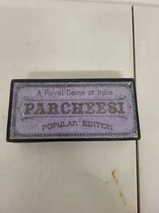 lot 100P image: Vintage Parcheesi Popular Edition Board Game with Pieces and Instructions