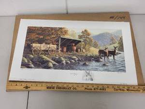 lot 134P image: Jacobs Wagon Art Print by Frank Mittelstadt, Signed