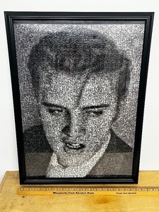 lot 7CL image: Framed Elvis Presley Photomosaic Puzzle Art 27x19 Inches