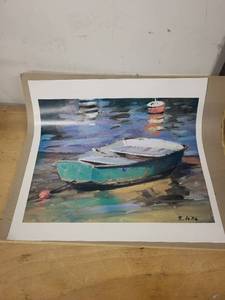 lot 18AW image: R. Lake Boat and Harbor Art Print