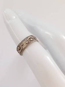 lot 15Q image: Sterling Silver Celestial Star Moon Adjustable Ring