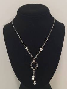 lot 16Q image: Sterling Silver Necklace with Pearls - Shablool Didae Israel