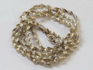 lot 22Q image: Gold-Tone Sterling Silver Twisted Chain Necklace