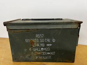 lot 7A image: US Military 50 Caliber Ammo Can M2A1 Metal Storage Box