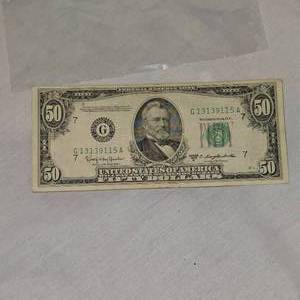 lot 7 image: 1950-D FRN Grant $50 FXF