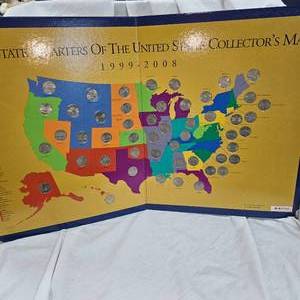 lot 11 image: 1999-2008 State Quarters of US Map, Complete Set