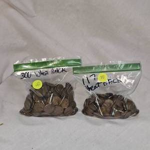 lot 40 image: Lot of 417 Wheatback Pennies Unsearched