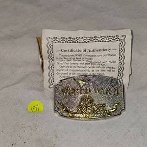 lot 191 image: WW II Custom Belt Buckle