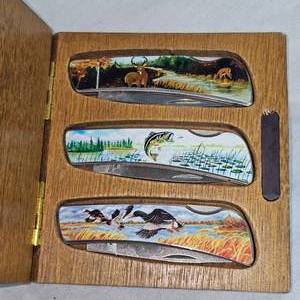 lot 193 image: Lot of 3 Knives in Very Nice Case