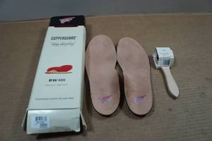 lot 28 image: Red Wing Copperguard Work Orthotics Insoles and Shoe Brush - Size 8
