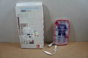 lot 290 image: Color Changing Pabst Blue Ribbon Beer Bar Sign