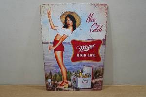 lot 291 image: Novelty Metal Sign - Miller Lite