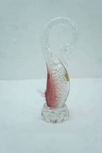 lot 13 image: Hand-Blown Art Glass Swan Figurine. Venetian Murano Italy.