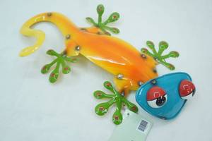 lot 52 image: Metal Gecko Art Decor NEW with Tags 15.5x9.5