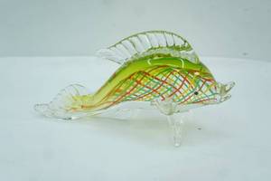 lot 65 image: Hand-Blown Art Glass Fish Sculpture. Murano-Style