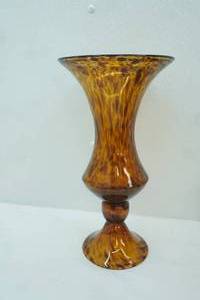 lot 136 image: Tortoise Shell Glass Vase. Classic Trumpet Shape