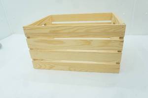 lot 199 image: Stackable wood crate,12.5 x 18 x 9.5