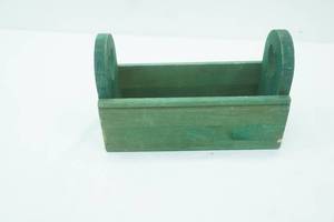 lot 203 image: Wood Caddy with cut out heart ends,10 x5 x6.5