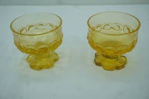 lot 264 image: Vintage Tiffin Franciscan Madeira Cornsilk Yellow Sherbet Glasses
