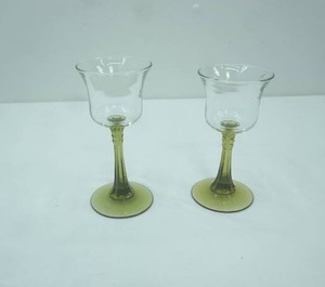 lot 269 image: PartyLite Radiant Glow Green Stem Votive Candle Holders