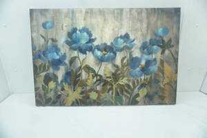 lot 280 image: Canvas Art Print. Silver and Sapphire by Silvia Vassileva