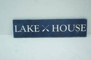 lot 286 image: Lake House Wooden Wall Decor. 29x7.25