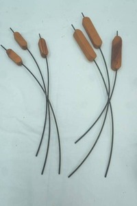 lot 293 image: Wood & Metal Decorative Cattail Bunches