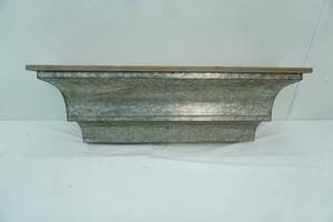 lot 302 image: Galvanized Metal and Wood Shelf. 31.5x8x10