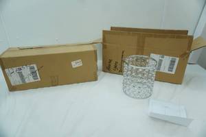 lot 308 image: Modern Metal & Crystal Pendant Light Shades 6ct NEW