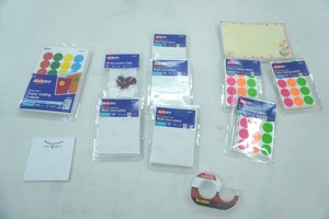 lot 330 image: Label Stickers, Notecards, Scotch Tape, Jewelry Tags