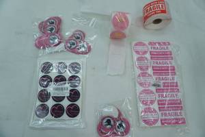 lot 333 image: Fragile Handle With Care Stickers & Thank You Stickers