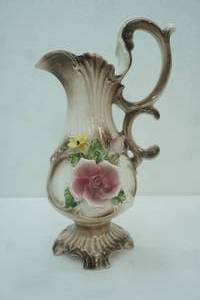 lot 363 image: Vintage Capodimonte Porcelain Pitcher Vase 14 tall