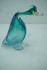 lot 415 image: Hand-Blown Murano Art Glass DuckGoose Figurine