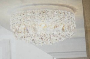lot 495 image: NEW IN BOX Maxax Crystal Chandelier. Flush Mount