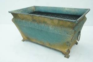 lot 555 image: Metal Rectangular PlanterStorage Bin