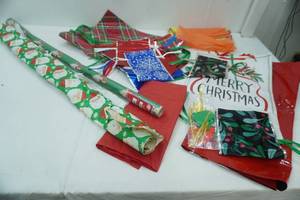 lot 576 image: Tissue Paper, Christmas Wrapping Paper, Gift Bags-variety of sizes and styles