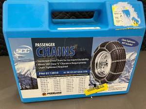 lot 8 image: Peerless Passenger Chains PN# 0113810 & 2 Glass Pro Car Navigation Screen Protectors