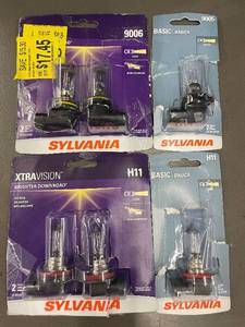 lot 25 image: Sylvania Headlight Bulbs 9006 9005 H11 XtraVision & Basic 6-Pack