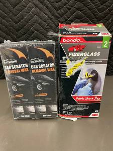 lot 27 image: RayHong Car Scratch Removal Wax 120 ml (2-Pack) & 3M Fiberglass Repair Kit