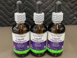 lot 54 image: Natrol Liquid Melatonin Sleep 1 mg Berry Flavor 60 mL - 3-Pack