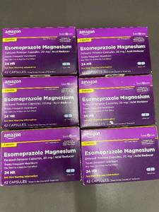 lot 73 image: Amazon Basics Esomeprazole Magnesium 20 mg Delayed-Release Capsules - 42 Capsules (Lot of 6)