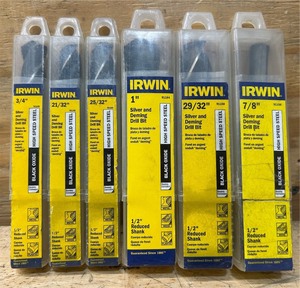 lot 51 image: Irwin Silver and Deming Drill Bit lot of 6