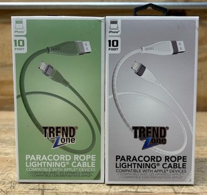 lot 67 image: TrendZone Paracord Rope Lighting Cable lot of 2