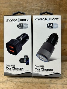 lot 72 image: ChargeWorx Dual USB Car Charger lot of 2